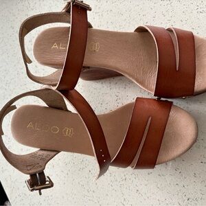 Aldo Women's Tan Leather Sandals